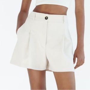 Zara high rise pleated shorts